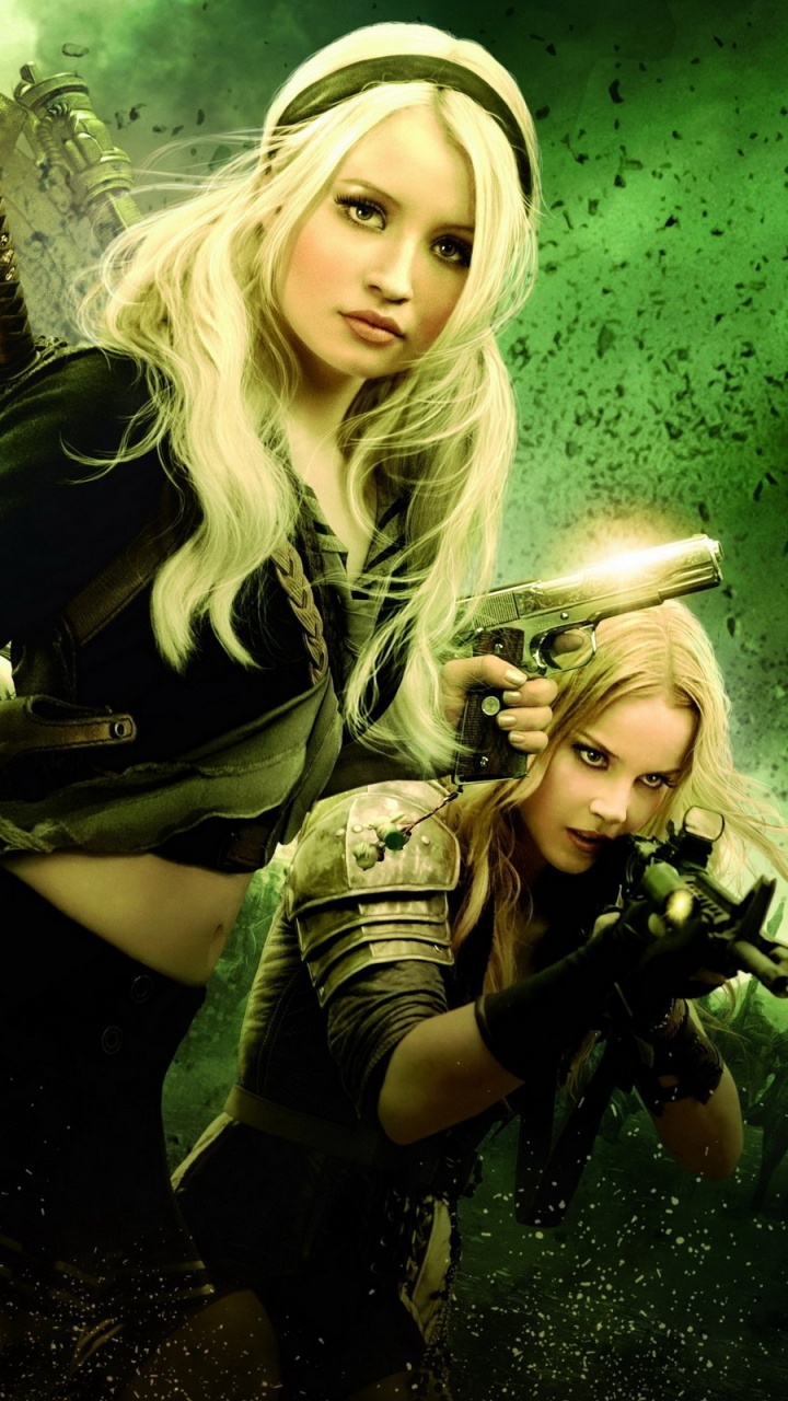 3 Women in Black and Green Long Sleeve Shirt Holding Swords. Wallpaper in 720x1280 Resolution
