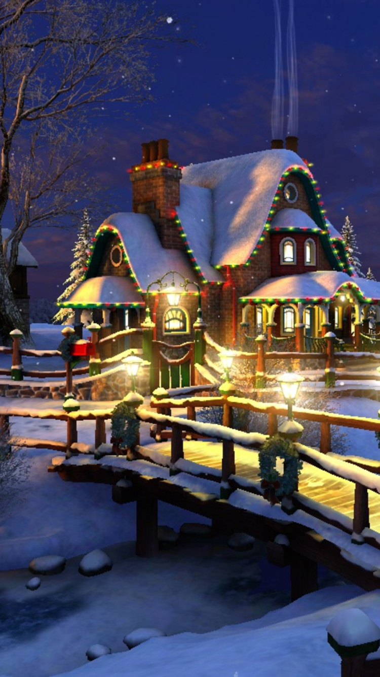 冻结, 圣诞前夕, 礼物, 旅游景点, 圣诞树 壁纸 750x1334 允许