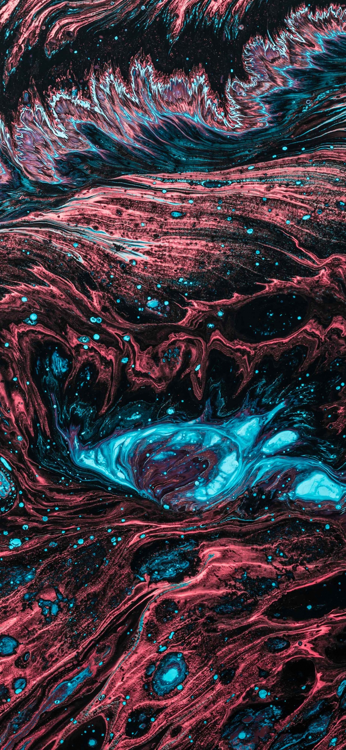 Red and Blue Abstract Painting. Wallpaper in 1125x2436 Resolution