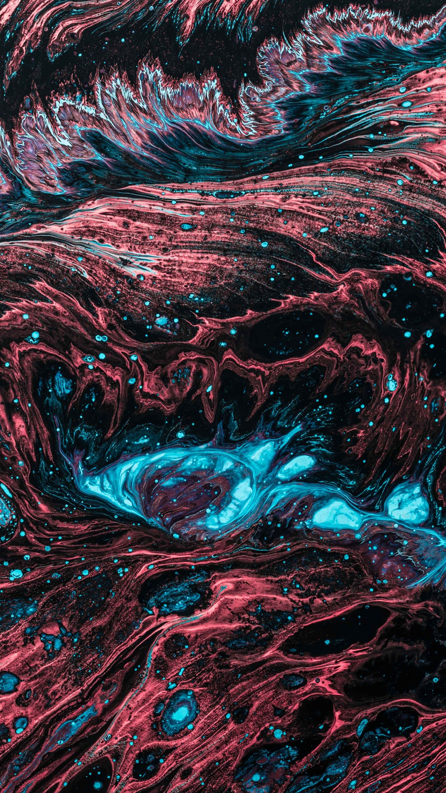 Red and Blue Abstract Painting. Wallpaper in 1440x2560 Resolution