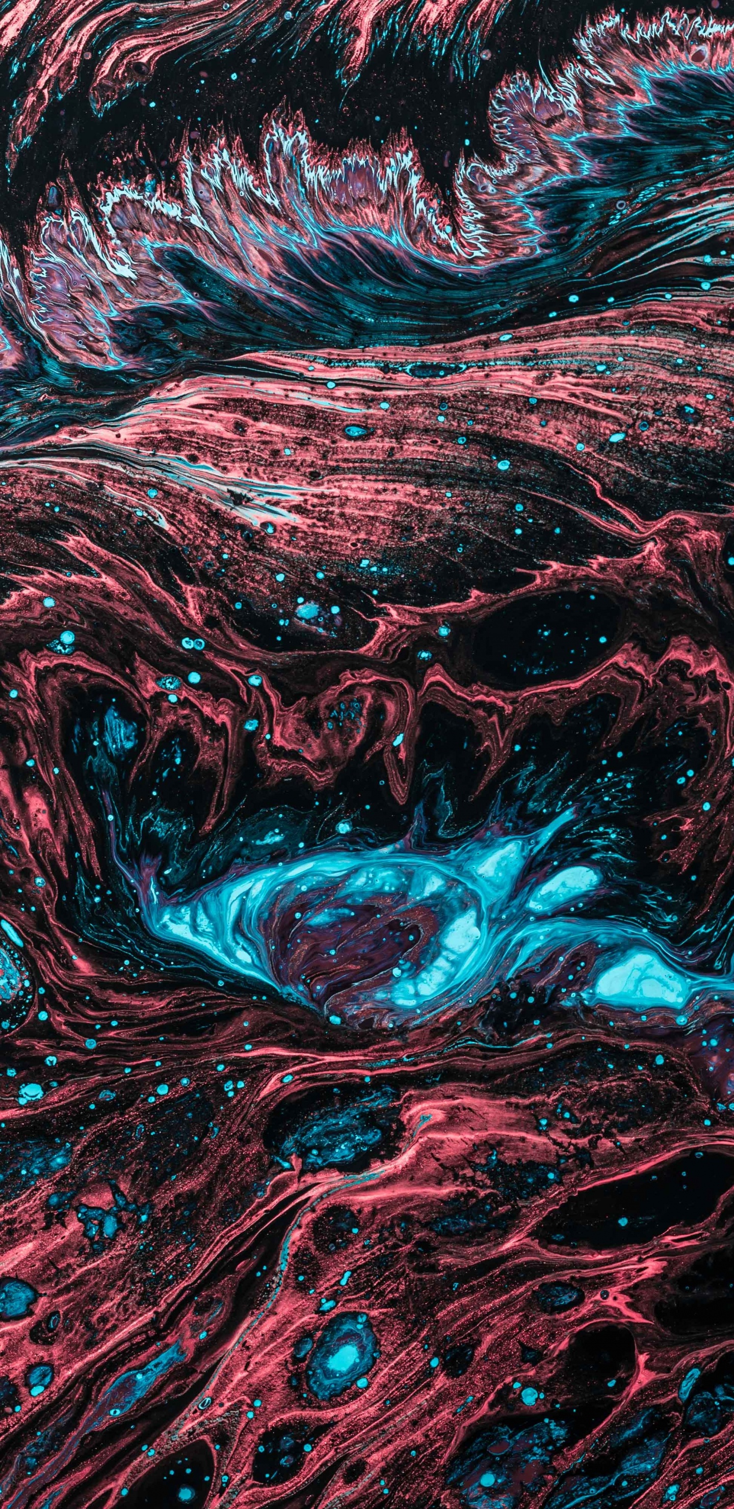 Red and Blue Abstract Painting. Wallpaper in 1440x2960 Resolution