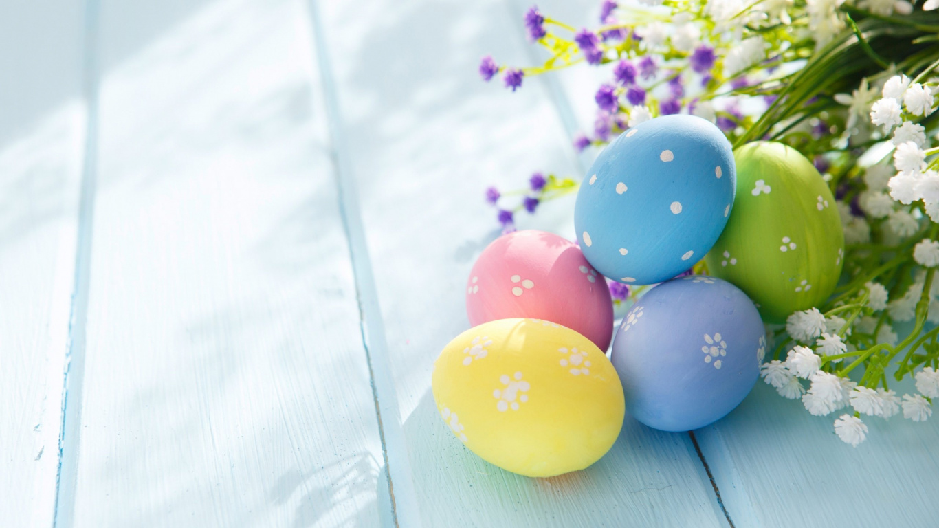 Oeuf de Pâques, Pâques, Aliment, Kulich, Panier de Pâques. Wallpaper in 1366x768 Resolution