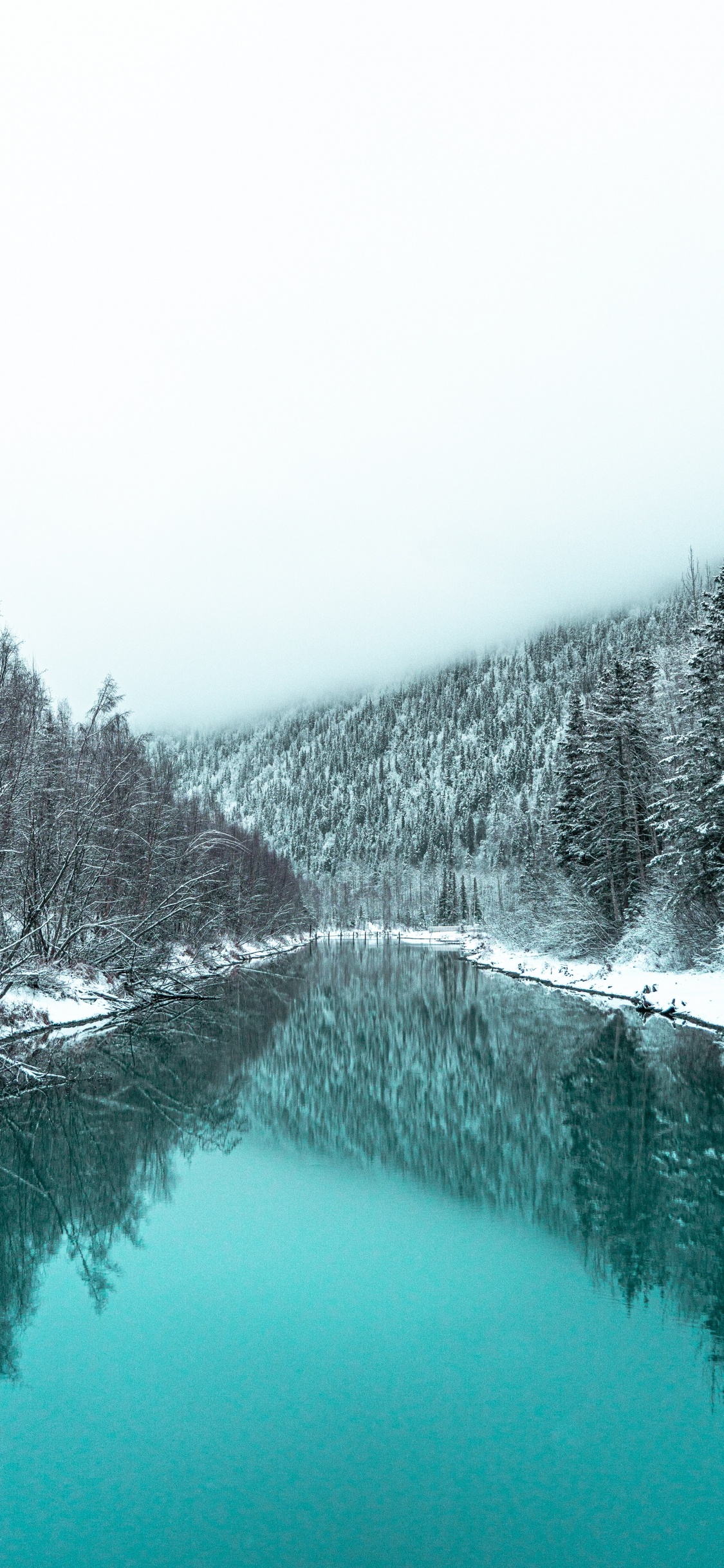 Réflexion, Hiver, Ciel, Les Ressources en Eau, Eau. Wallpaper in 1125x2436 Resolution