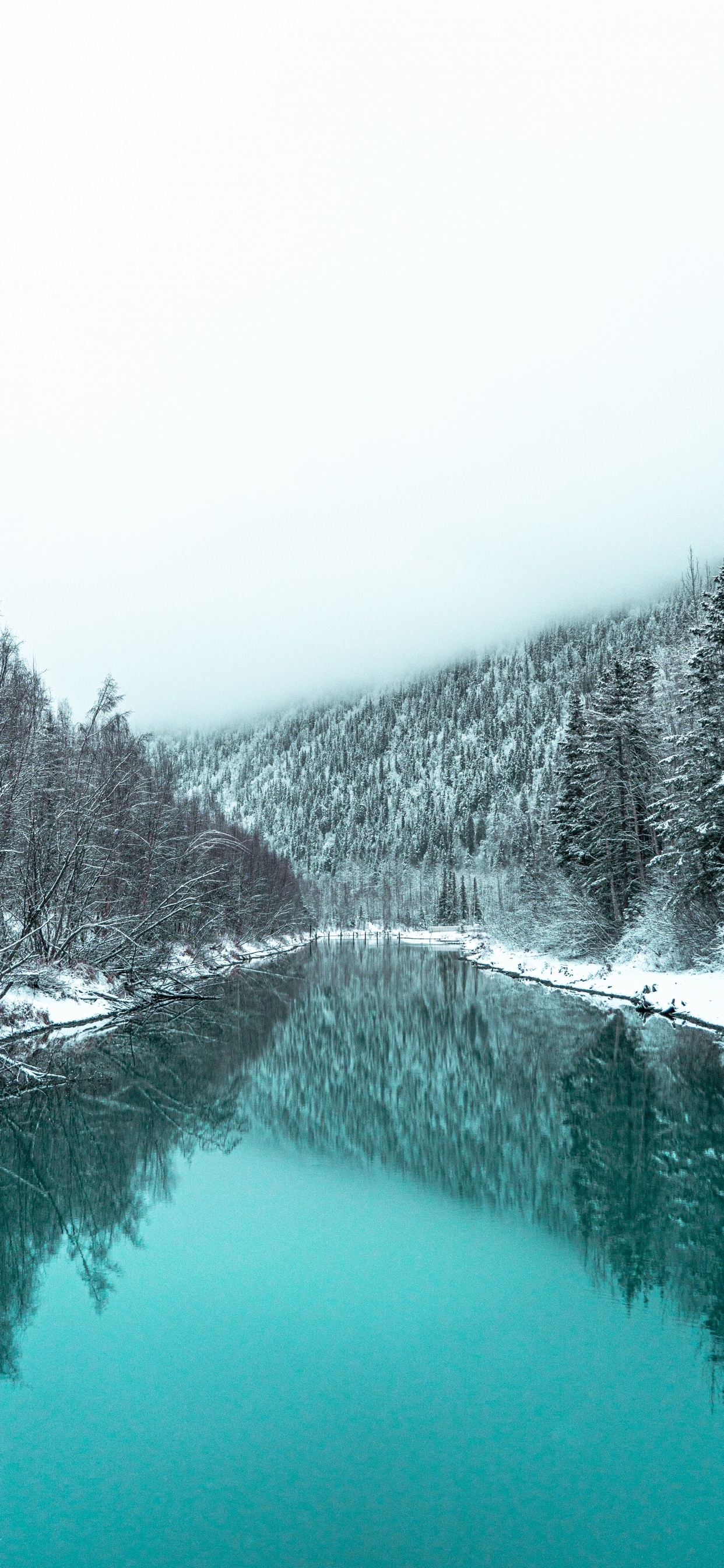 Réflexion, Hiver, Ciel, Les Ressources en Eau, Eau. Wallpaper in 1242x2688 Resolution