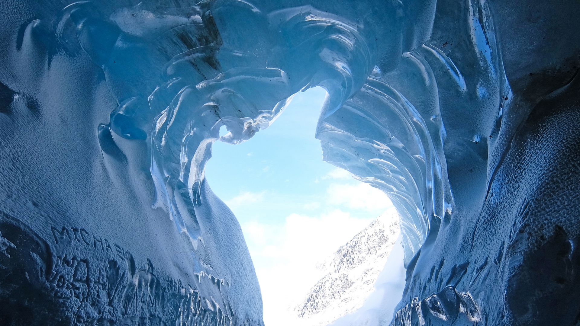 Blau, Gletscher-Höhle, Gletscher, Actun Tunichil Muknal, Eishöhle. Wallpaper in 1920x1080 Resolution