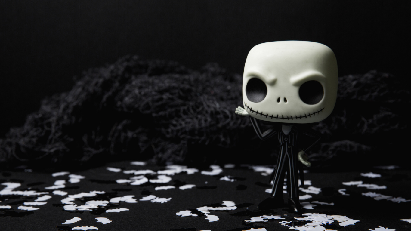 Animation, Skull, Water, Darkness, Monochrome. Wallpaper in 1366x768 Resolution