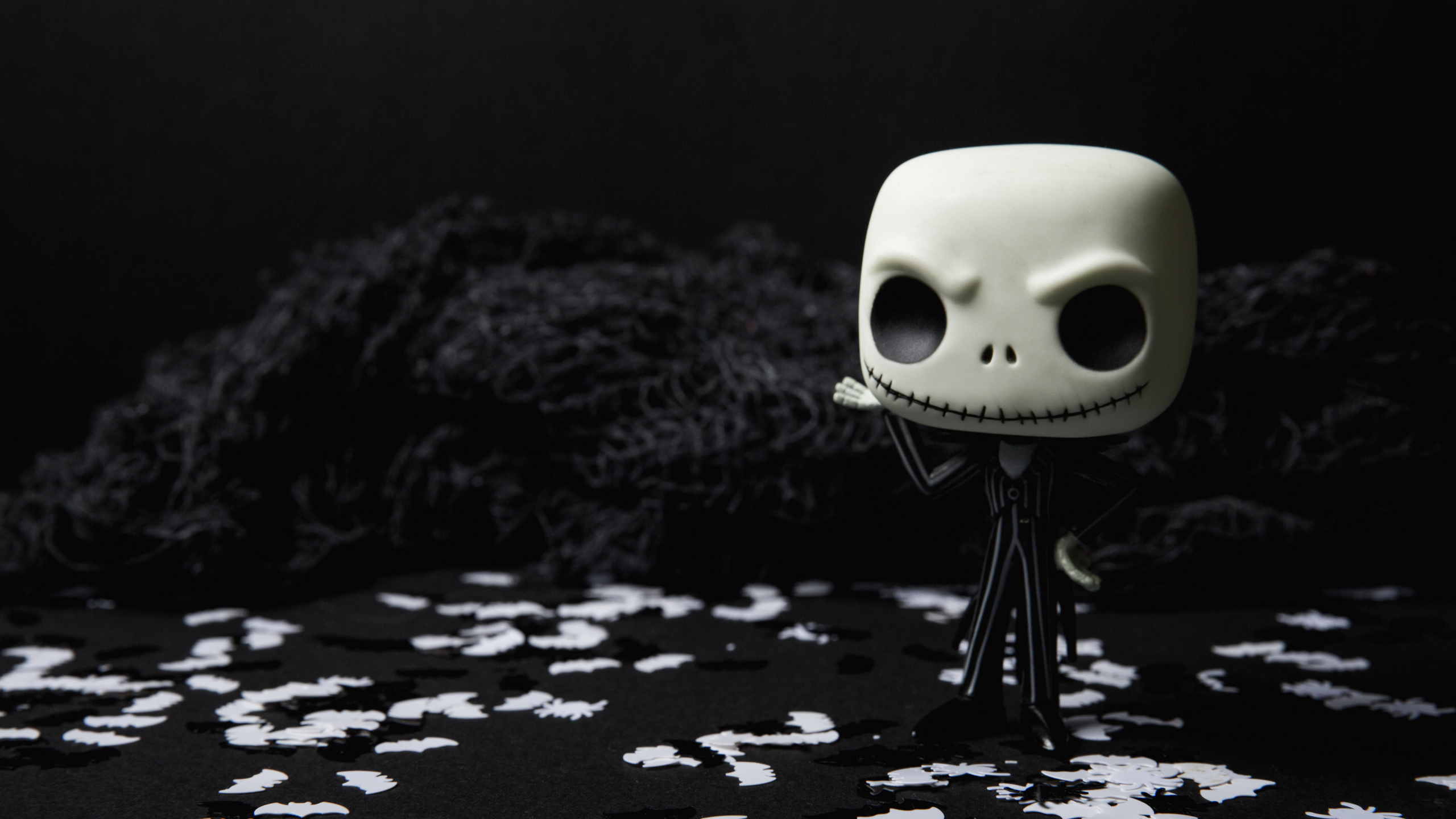 Animation, Skull, Water, Darkness, Monochrome. Wallpaper in 2560x1440 Resolution