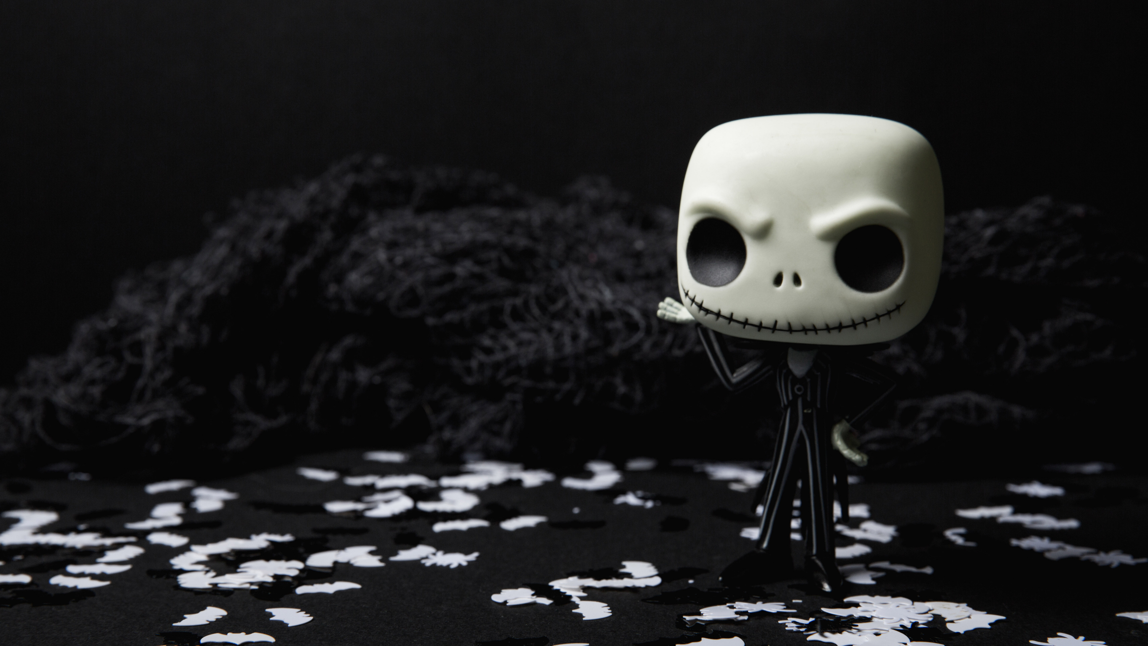 Animation, Skull, Water, Darkness, Monochrome. Wallpaper in 3840x2160 Resolution