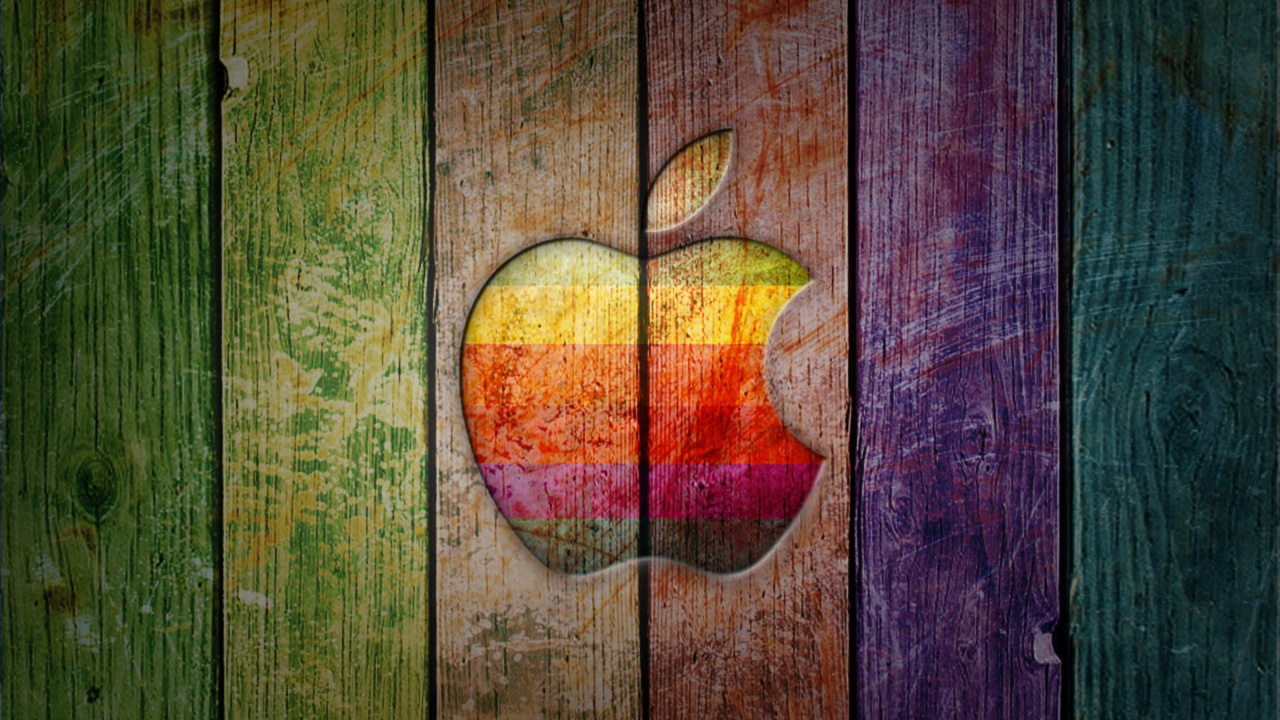 Apple, Holz, Gr, Blatt, Farbigkeit. Wallpaper in 1280x720 Resolution
