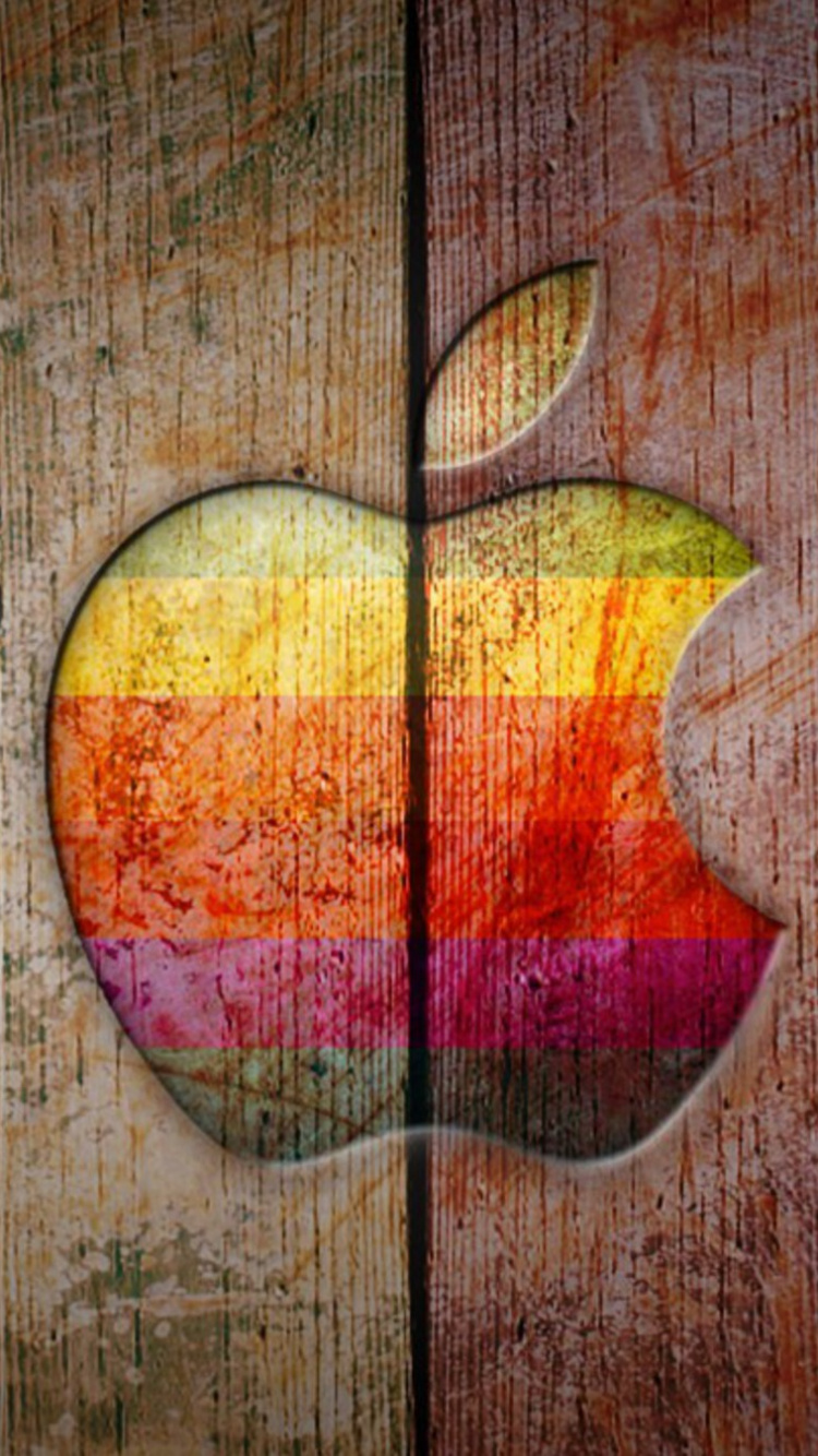 Apple, Holz, Gr, Blatt, Farbigkeit. Wallpaper in 750x1334 Resolution