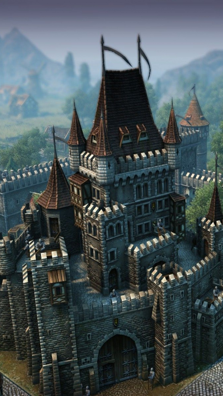 Braunes Und Schwarzes Betonschloss. Wallpaper in 750x1334 Resolution