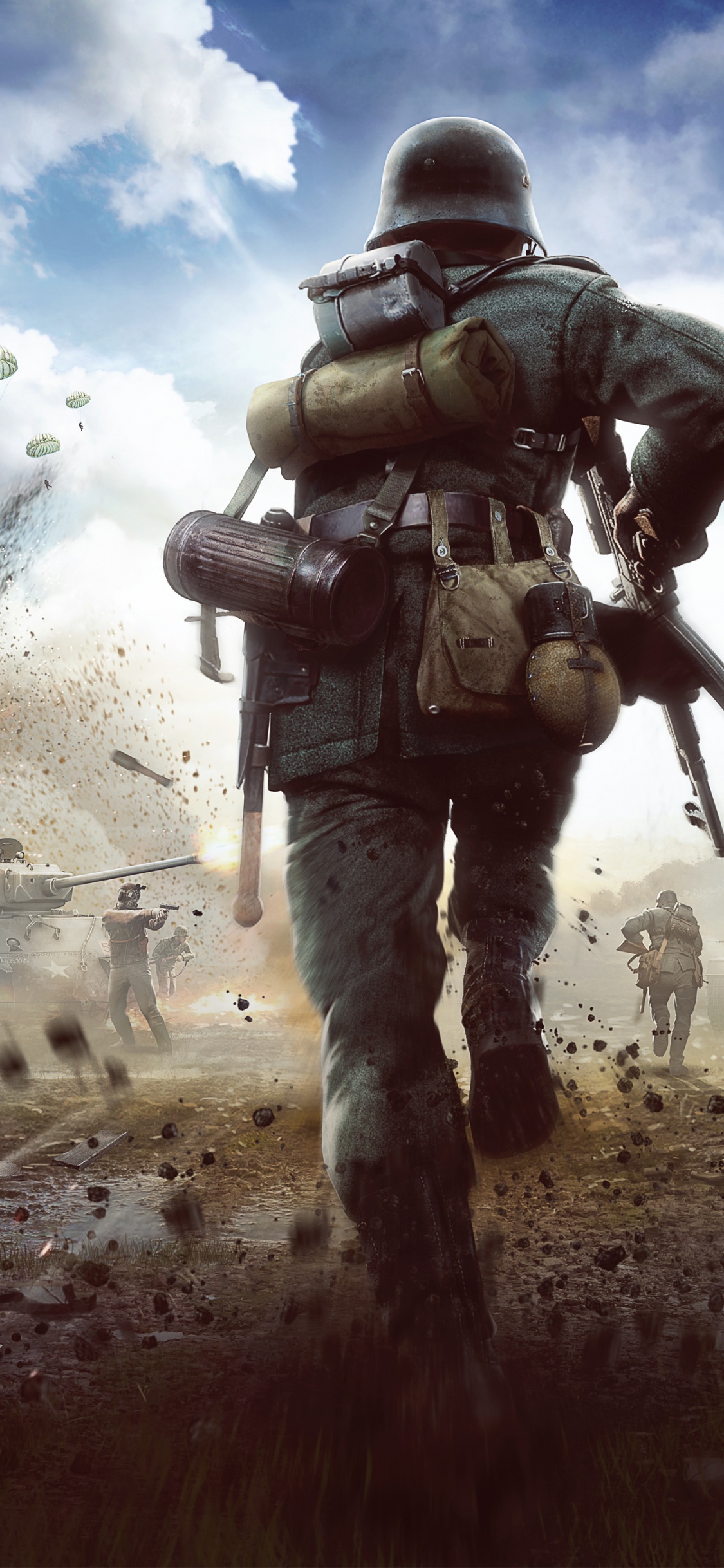 Ballistic Vest, Helmet, Cloud, Military Person, Military Uniform. Wallpaper in 1125x2436 Resolution