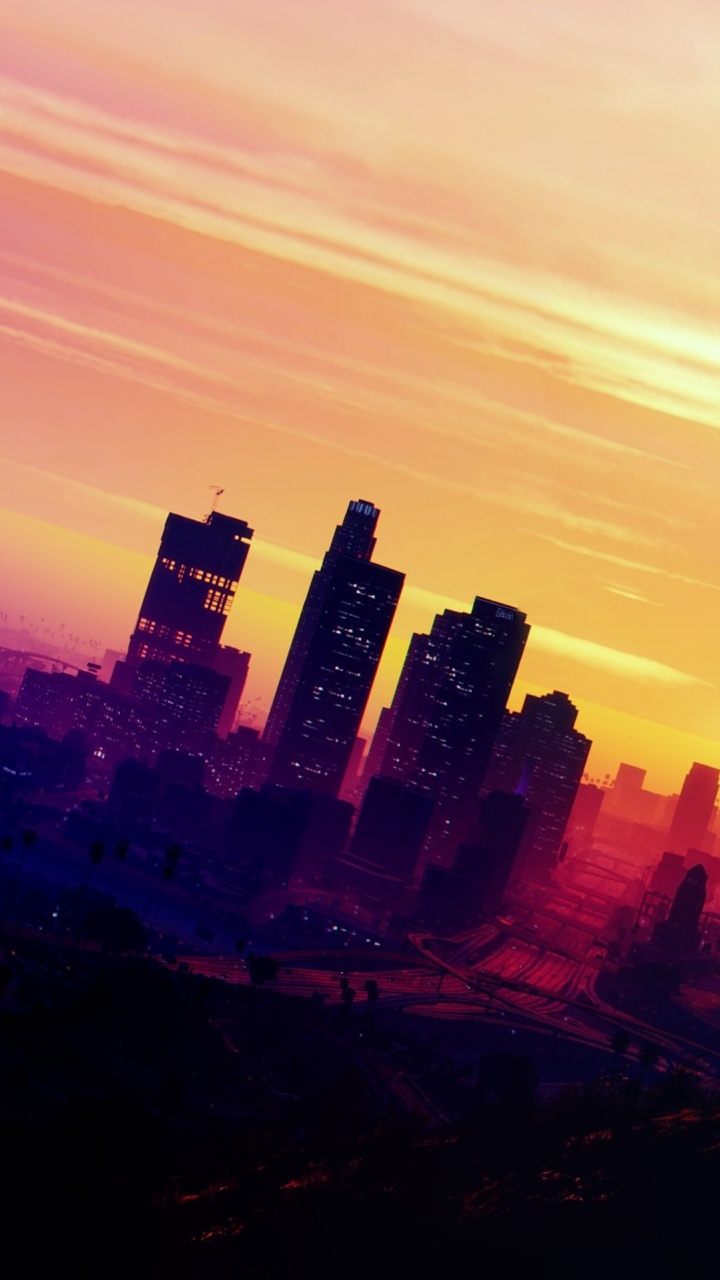 Grand Theft Auto v, Grand Theft Auto San Andreas, Horizon, Afterglow, Sunset. Wallpaper in 720x1280 Resolution