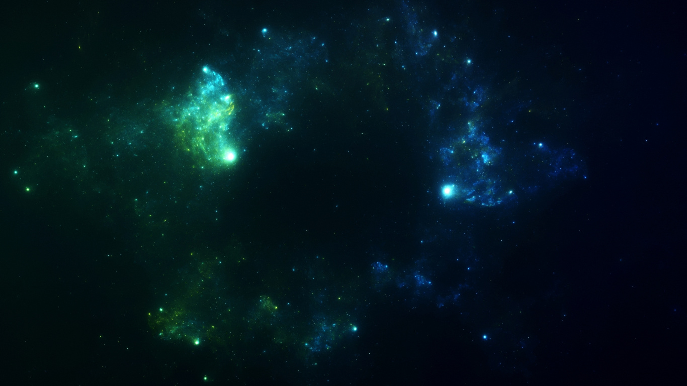 Green and Black Galaxy Illustration. Wallpaper in 1366x768 Resolution