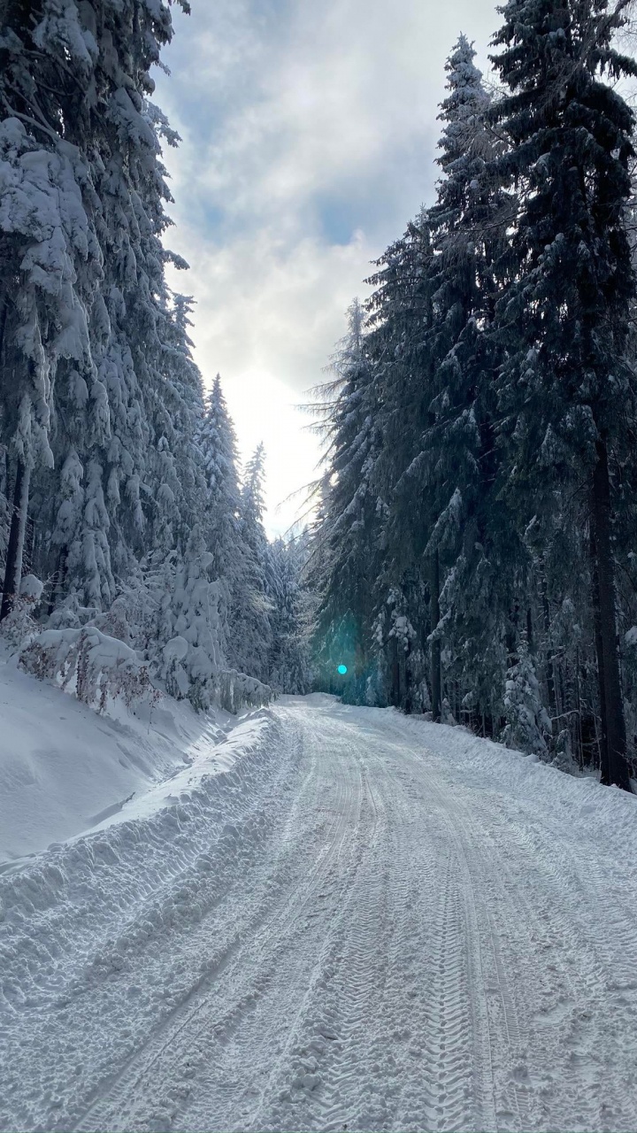 Winter, Cloud, Snow, Natural Landscape, Slope. Wallpaper in 720x1280 Resolution