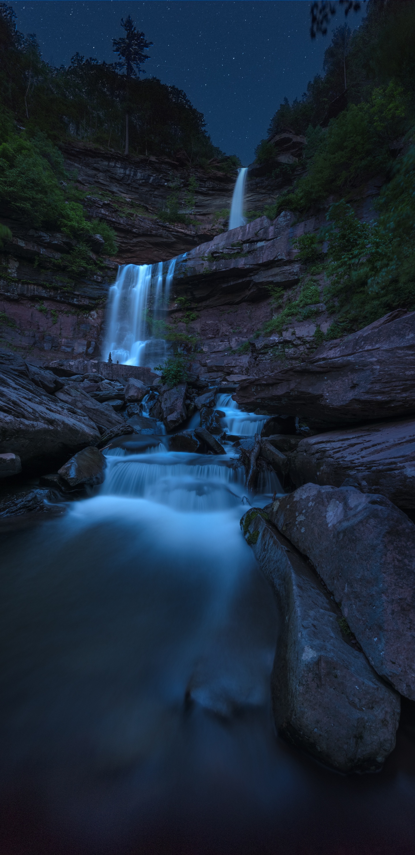 Wasserfall, Gewässer, Natur, Wasser, Wasserressourcen. Wallpaper in 1440x2960 Resolution