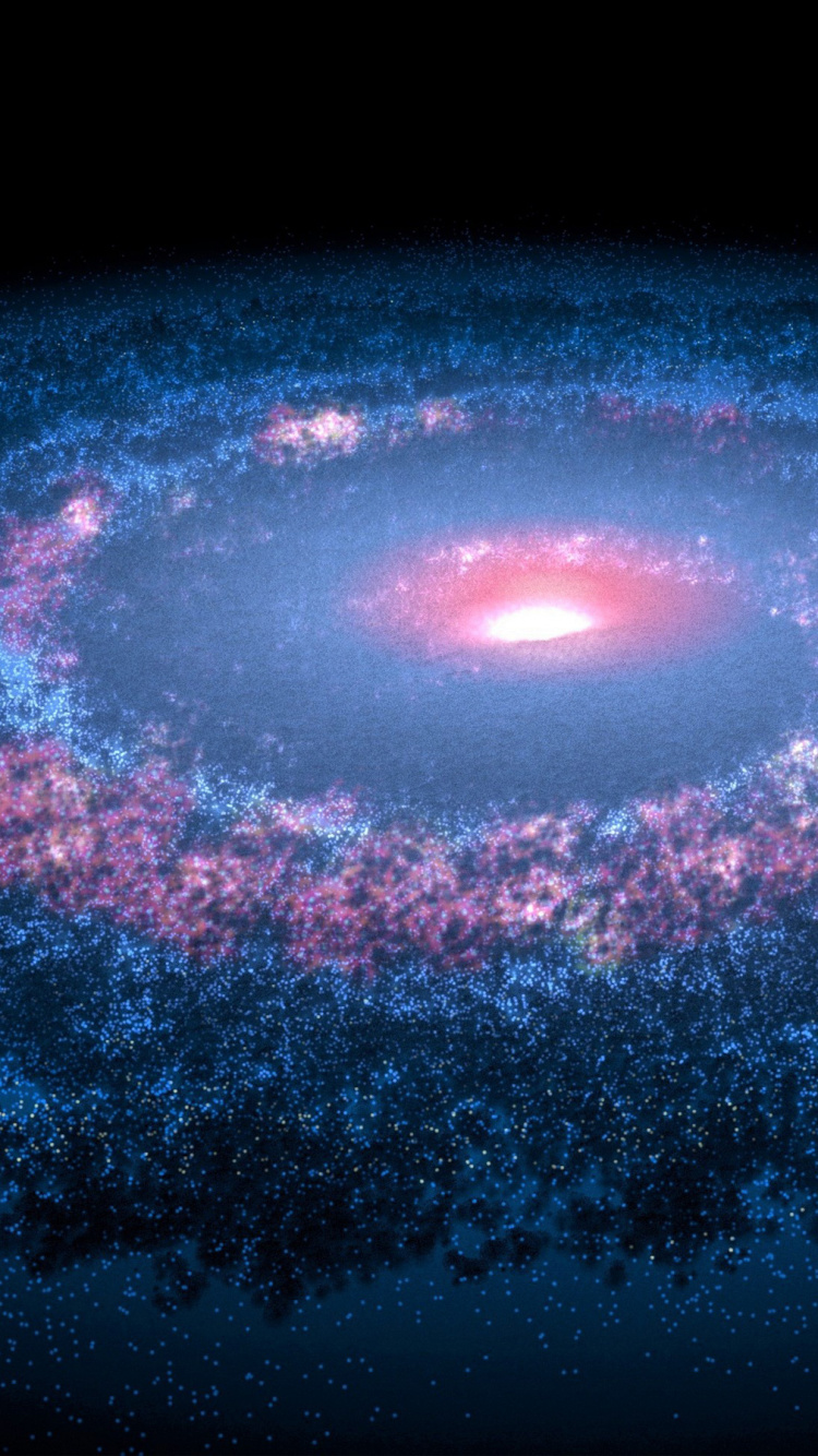 Blaue Und Weiße Galaxieillustration. Wallpaper in 750x1334 Resolution