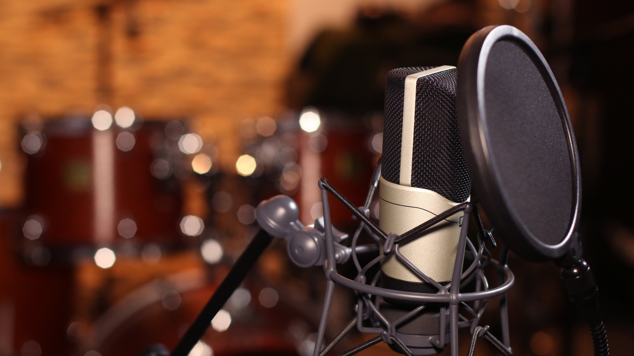 Microphone, Recording Studio, Sound Recording and Reproduction, Audio Equipment, Recording. Wallpaper in 1280x720 Resolution
