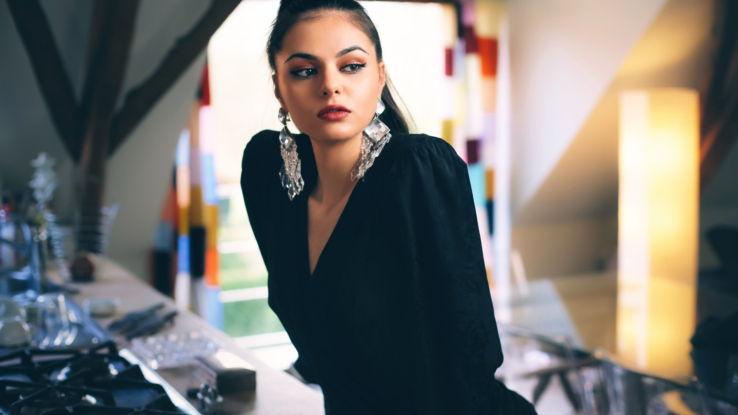 Model, Face, Beauty, Lip, Fashion. Wallpaper in 2560x1440 Resolution