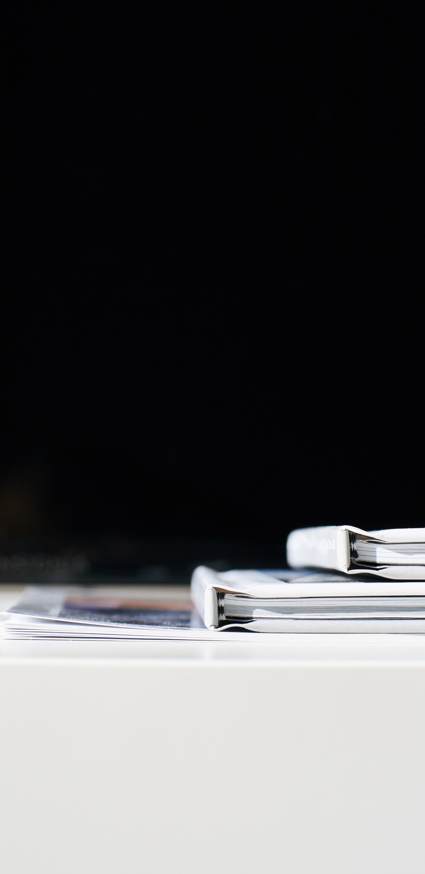 White Printer Paper on White Table. Wallpaper in 1440x2960 Resolution