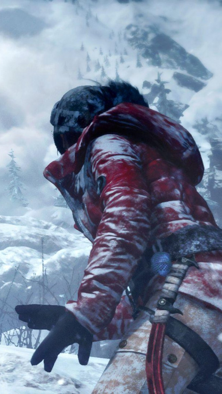 Lieu de Celui de Tomb Raider, Tomb Raider, Lara Croft, Xbox One, Alpinisme. Wallpaper in 750x1334 Resolution