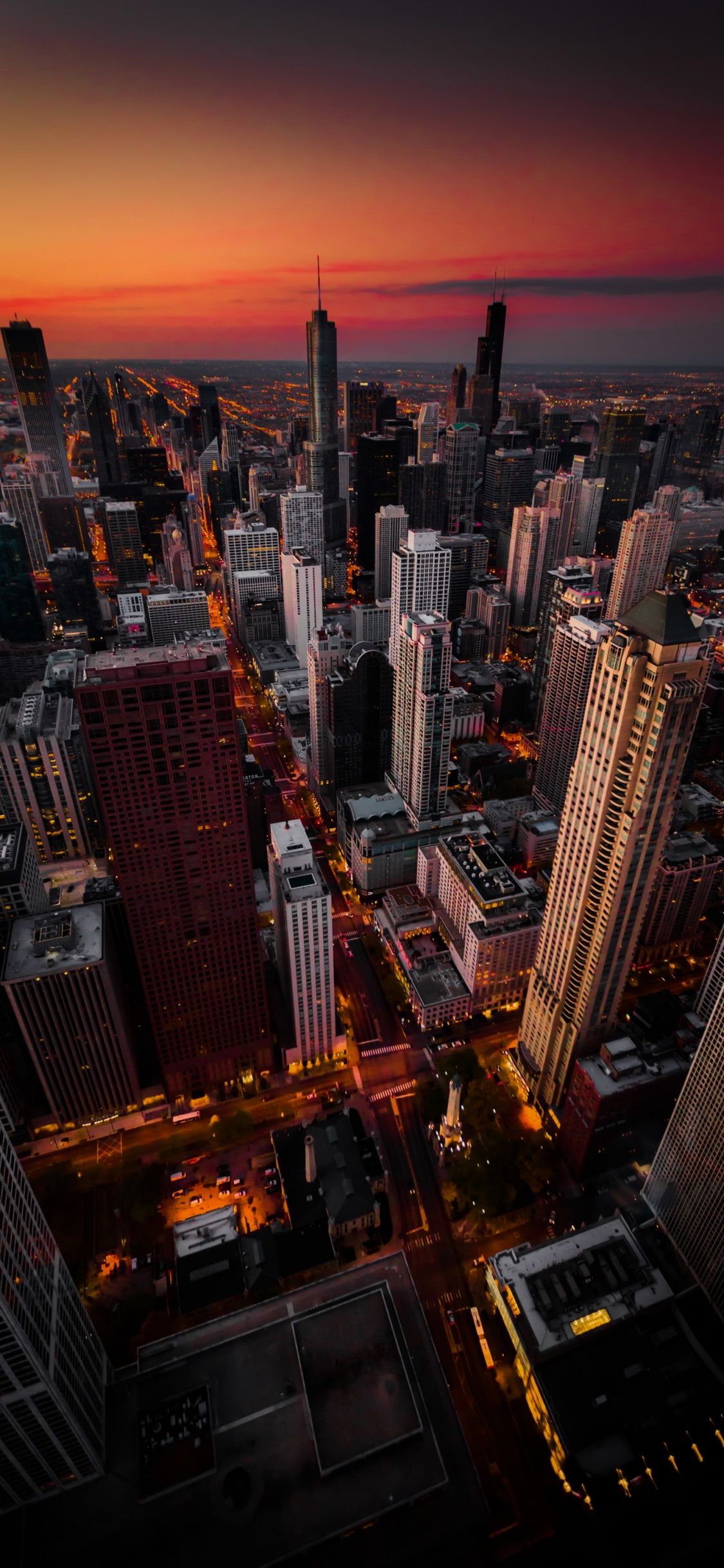 Chicago, Poster, Spotify, Skyscraper, Building. Wallpaper in 1125x2436 Resolution