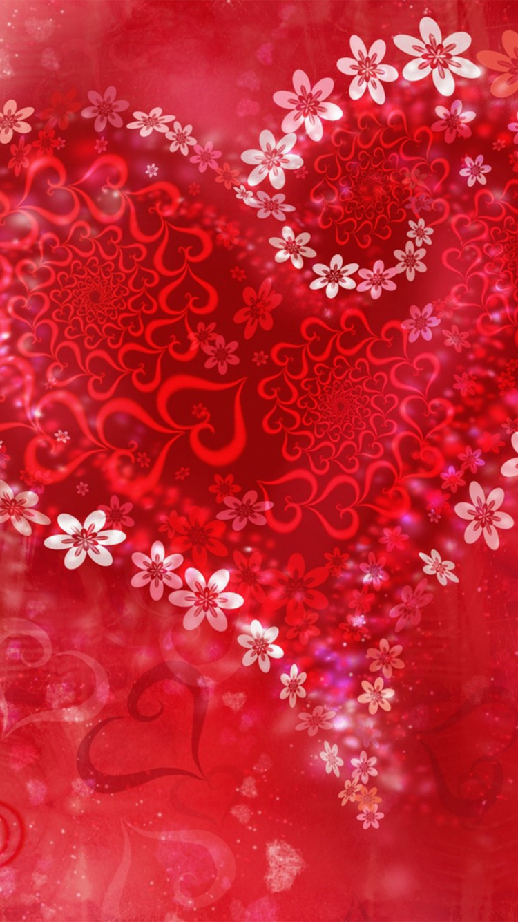 Coraz, Rojo, el Día de San Valentín, Rosa, Amor. Wallpaper in 750x1334 Resolution