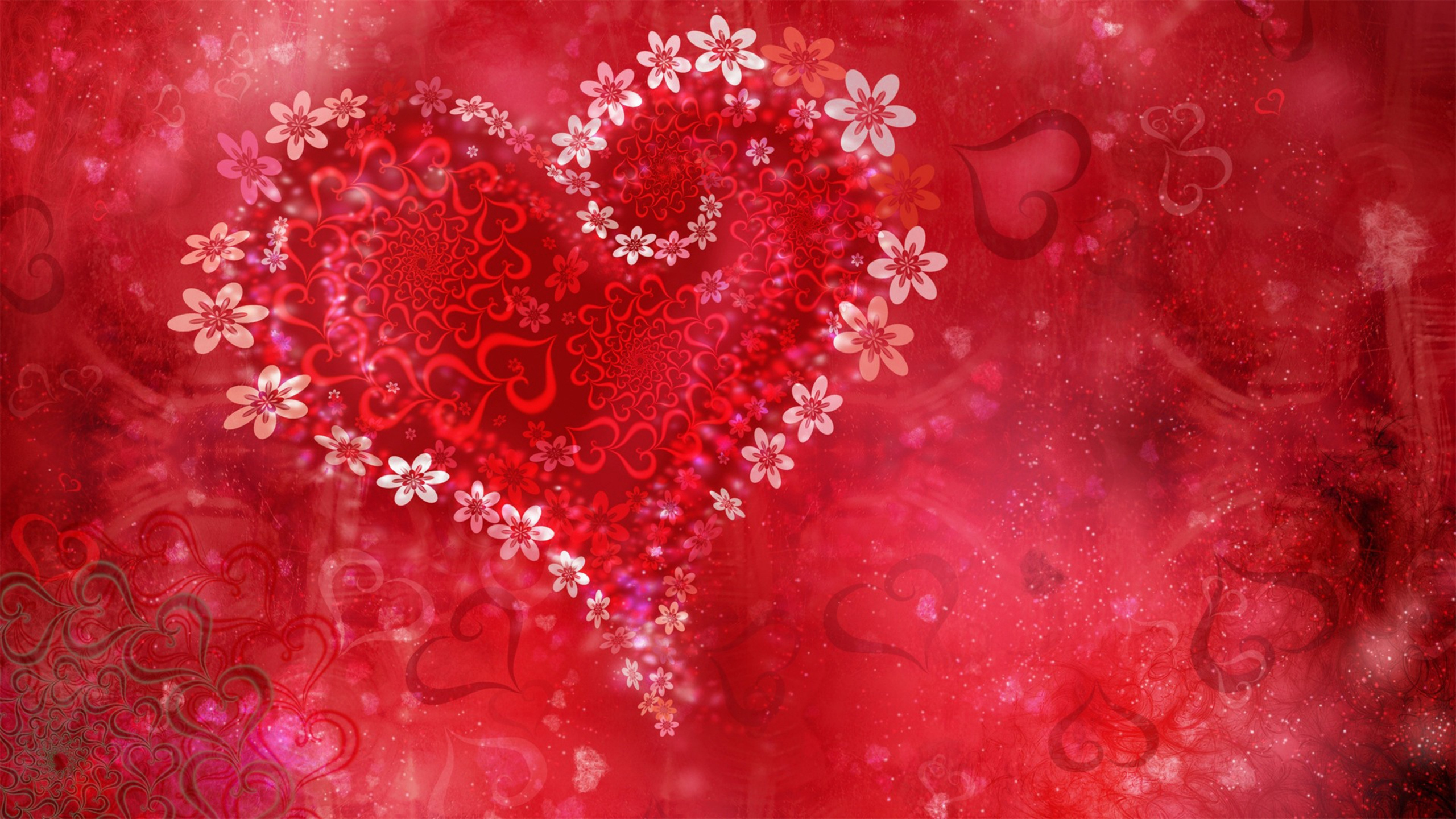 Cœur, Red, le Jour de Valentines, Pink, Amour. Wallpaper in 2560x1440 Resolution
