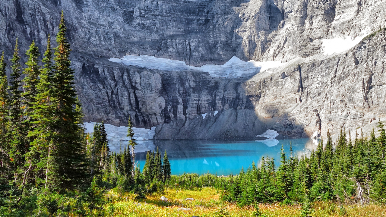 Iceberg Lake, Mountain, Natural Landscape, Mountainous Landforms, Nature. Wallpaper in 1280x720 Resolution