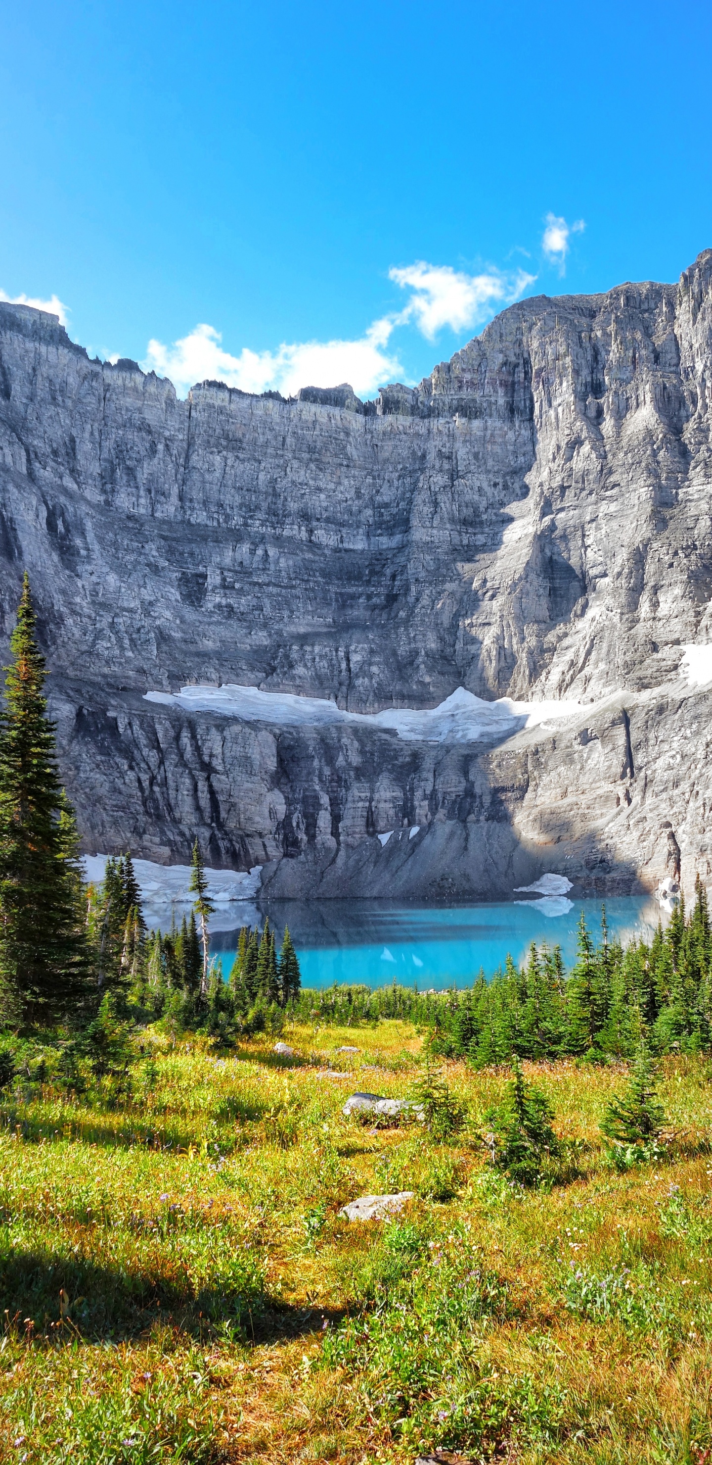 Iceberg Lake, Mountain, Natural Landscape, Mountainous Landforms, Nature. Wallpaper in 1440x2960 Resolution