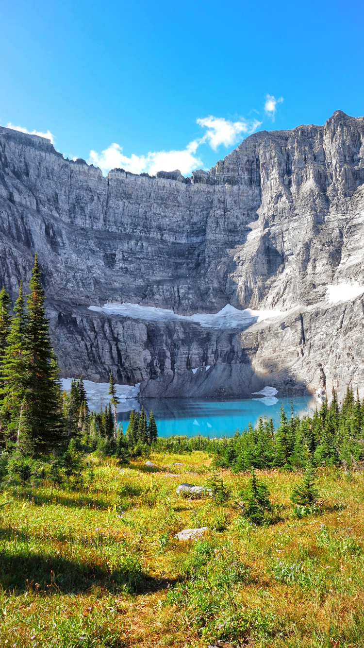 Iceberg Lake, Mountain, Natural Landscape, Mountainous Landforms, Nature. Wallpaper in 750x1334 Resolution