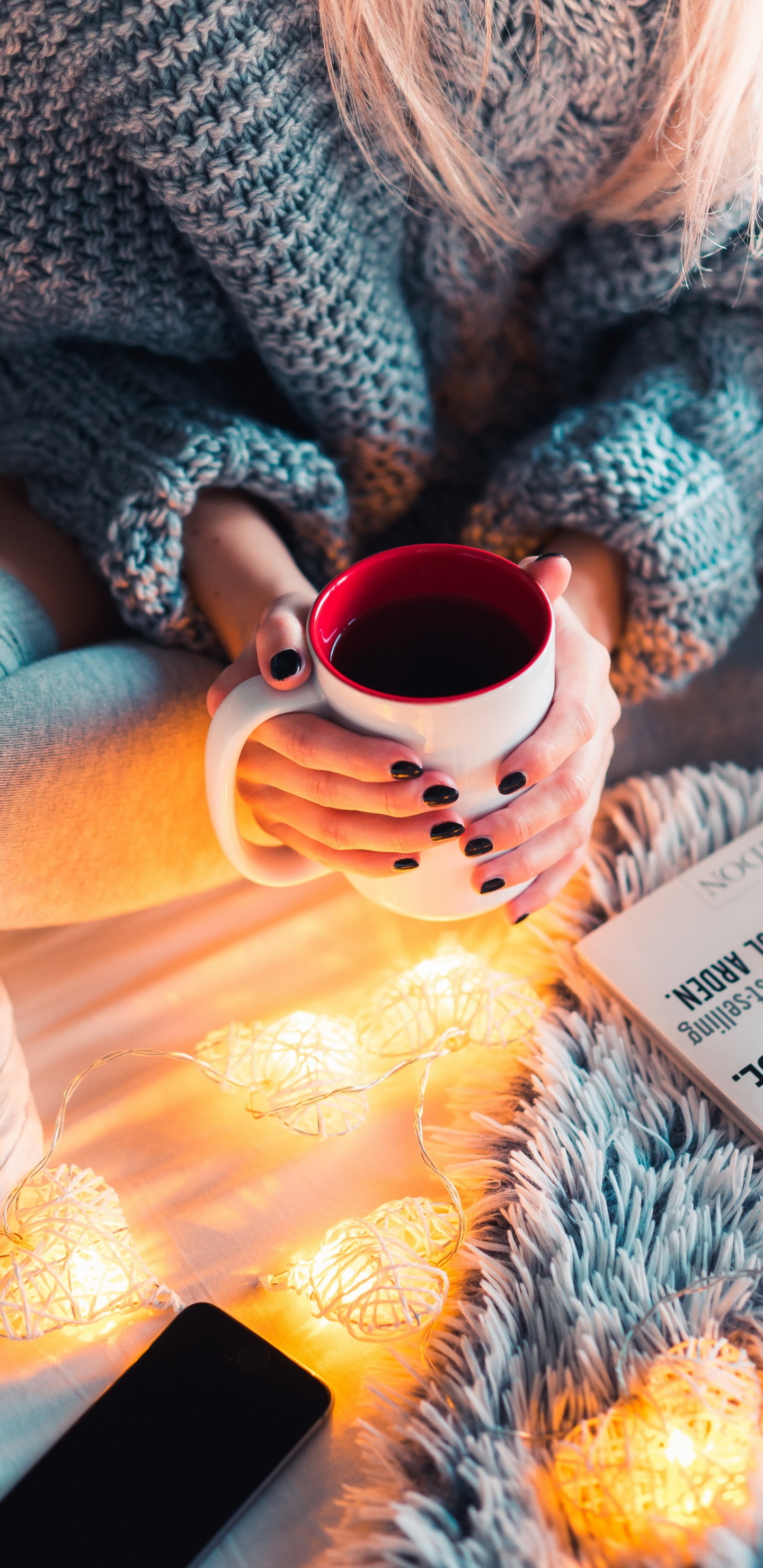 Coffee, Textile, Orange, Drinkware, Cup. Wallpaper in 1440x2960 Resolution