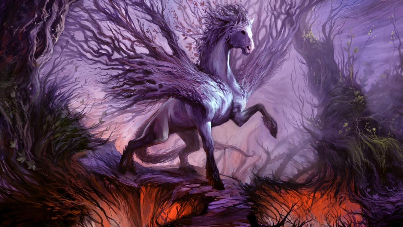 Pintura de Animales en Blanco y Negro. Wallpaper in 1366x768 Resolution