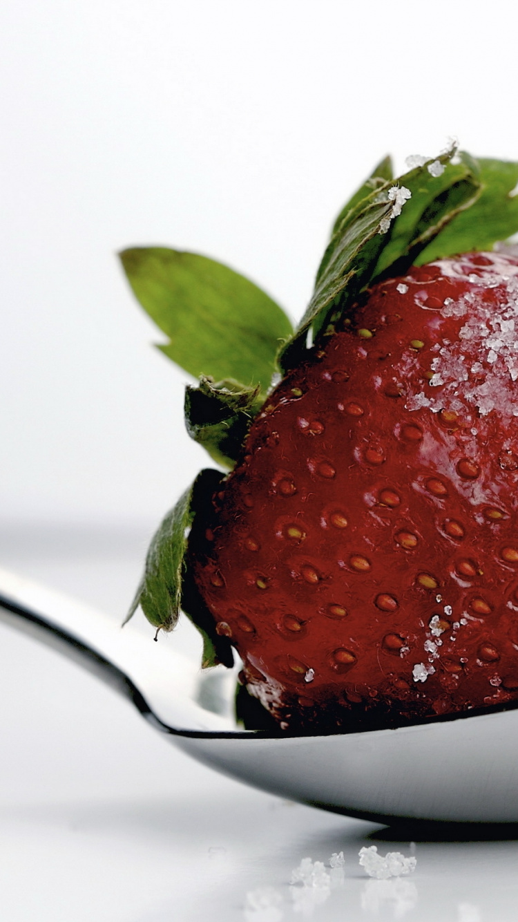 Red Strawberry on White Ceramic Plate. Wallpaper in 750x1334 Resolution