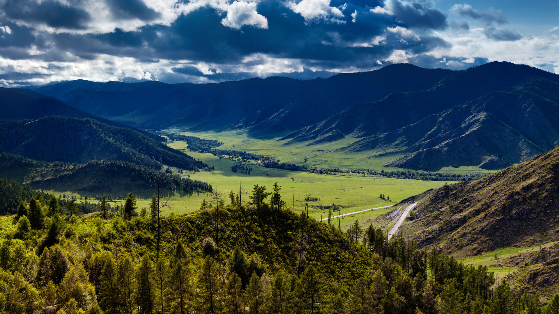 Green Trees on Mountain Under Blue Sky During Daytime. Wallpaper in 1920x1080 Resolution