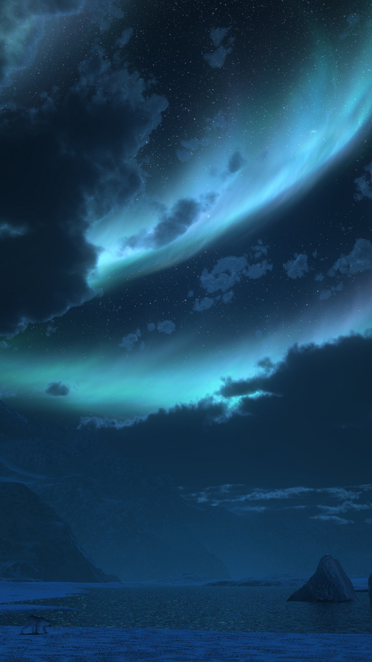 Silhouette of Mountain Under White Clouds. Wallpaper in 750x1334 Resolution