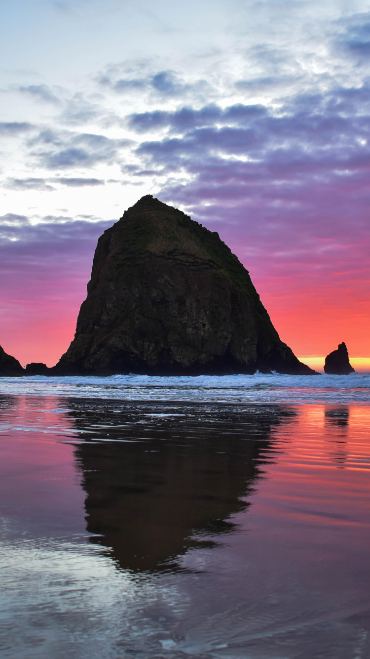 Sunset, Body of Water, Nature, Reflection, Sea. Wallpaper in 750x1334 Resolution