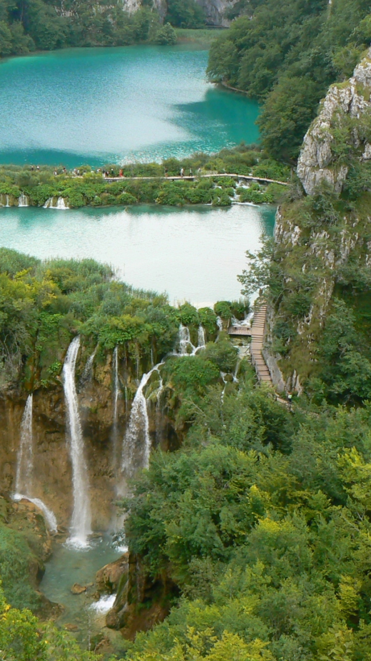 Green Trees Near Blue Lake During Daytime. Wallpaper in 750x1334 Resolution