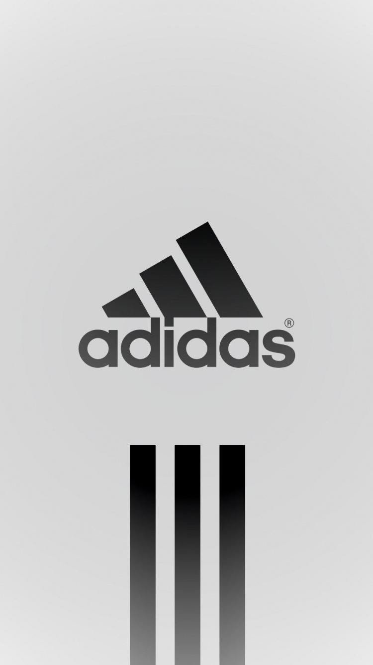 Black and White Adidas Logo. Wallpaper in 750x1334 Resolution