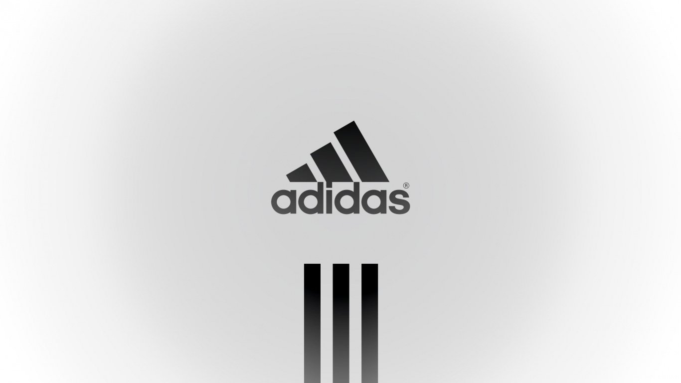 Logo Adidas Noir et Blanc. Wallpaper in 1366x768 Resolution