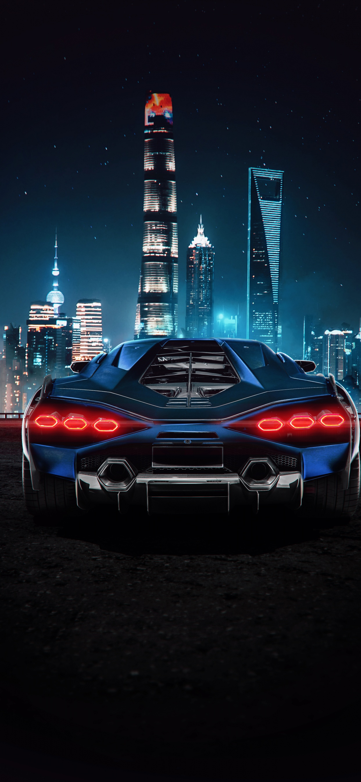 Lamborghini, Supercar, Bâtiment, Gratte-ciel, Roue. Wallpaper in 1242x2688 Resolution