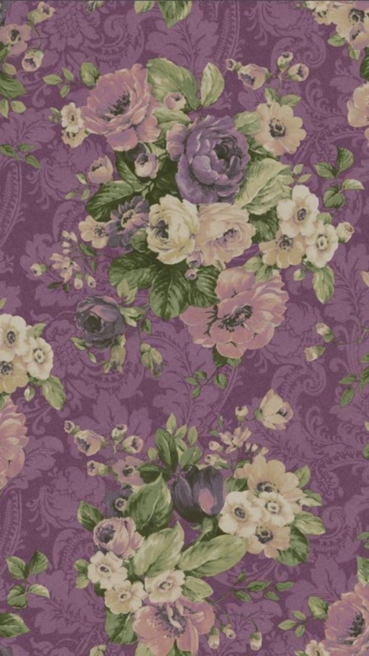 Pink Green and Yellow Floral Textile. Wallpaper in 720x1280 Resolution