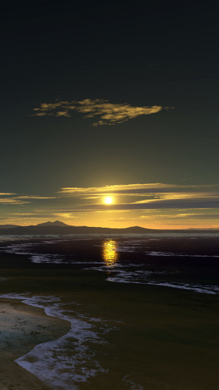 Silueta de Puente Sobre el Mar Durante la Puesta de Sol. Wallpaper in 750x1334 Resolution