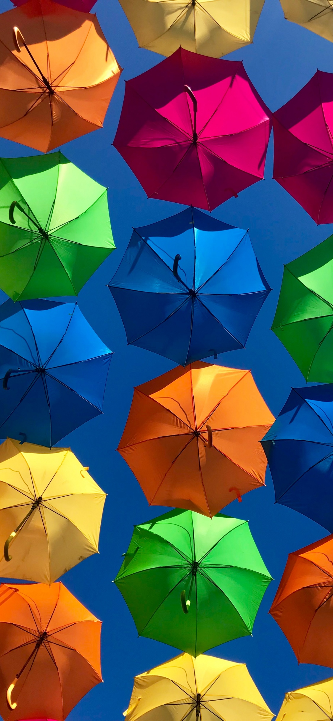 Colourful Umbrella, Umbrella, Color, Light, Nature. Wallpaper in 1125x2436 Resolution