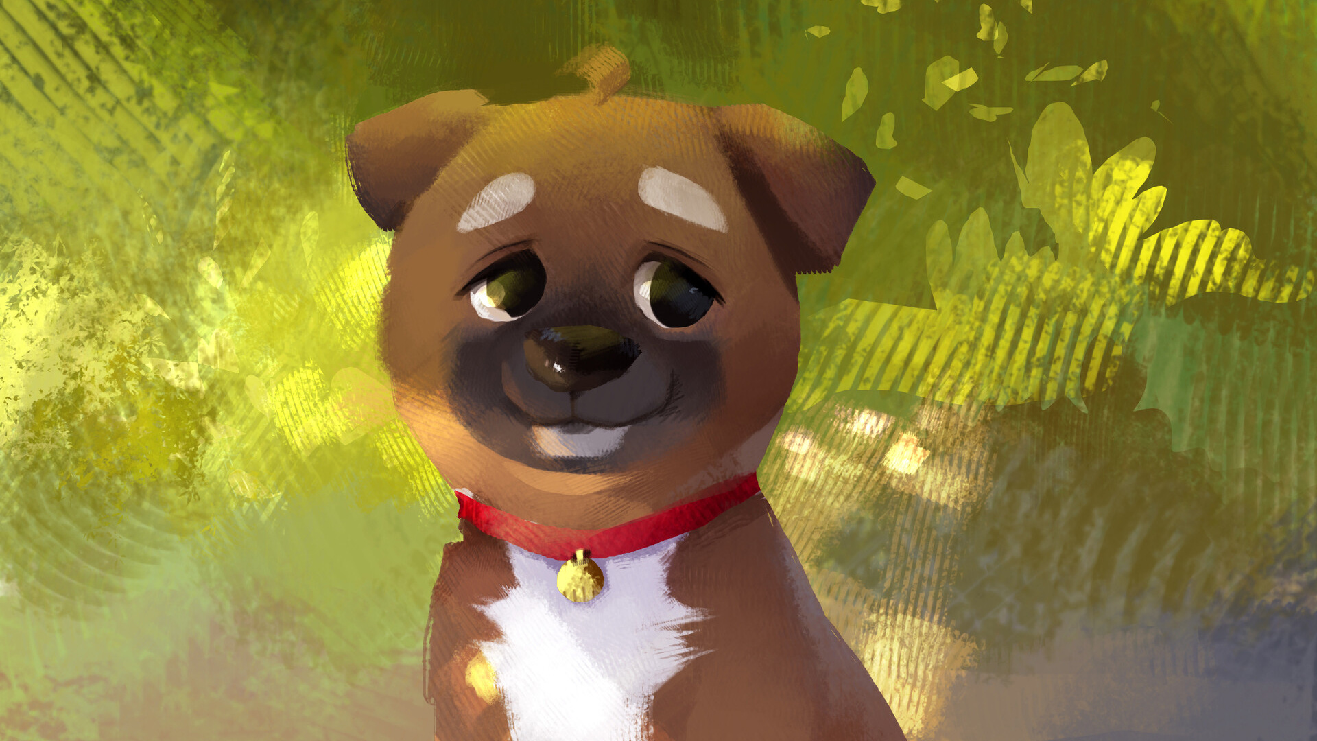 Brown and White Dog Plush Toy. Wallpaper in 1920x1080 Resolution