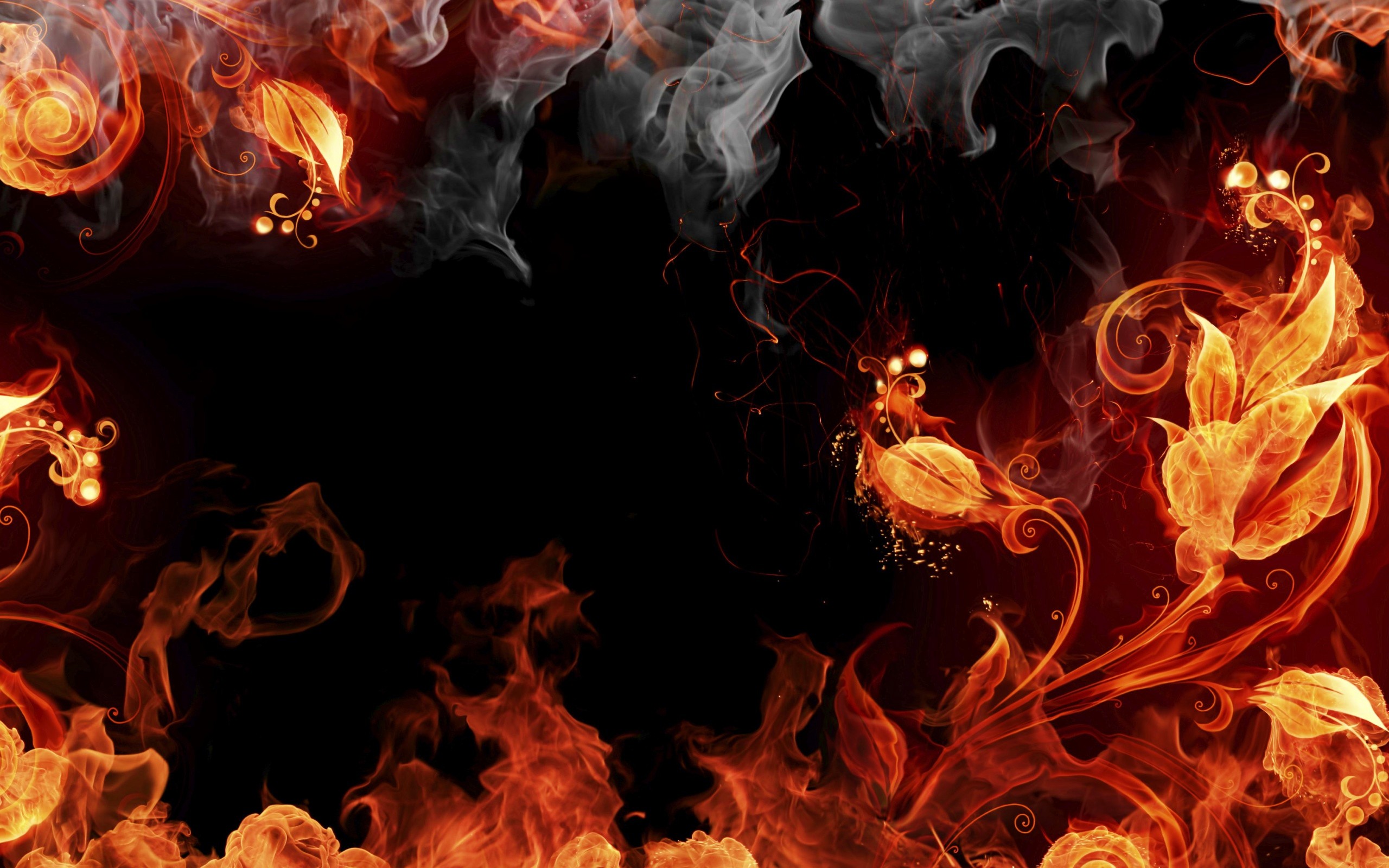 Download wallpaper demon, wallpaper, fire, battlefield, red, flame, sword,  gun, section other in resolution 1680x1050