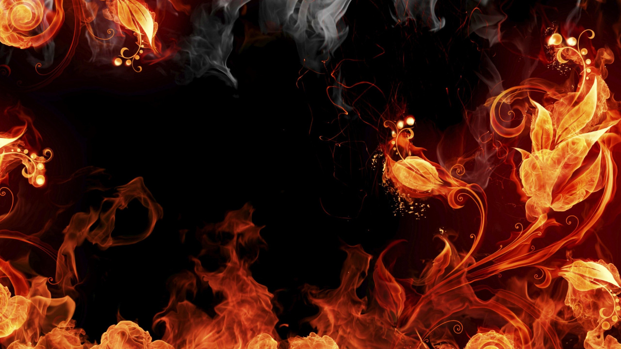 Illustration de Flamme Orange et Blanche. Wallpaper in 1280x720 Resolution