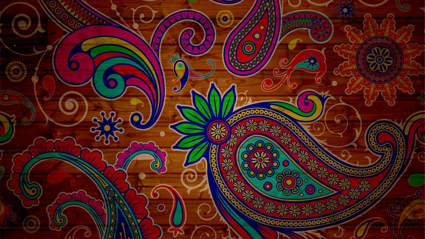 Peinture Abstraite Rouge Bleu et Jaune. Wallpaper in 1366x768 Resolution