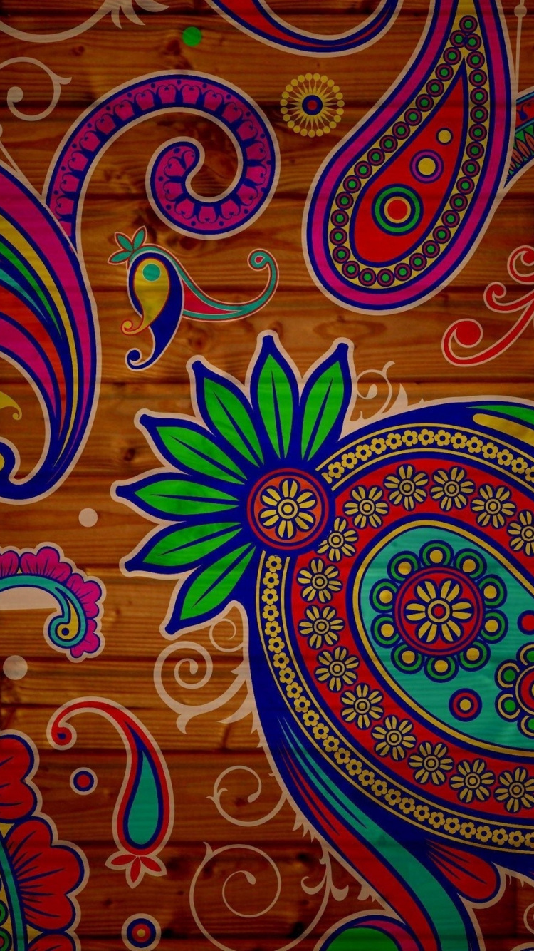 Peinture Abstraite Rouge Bleu et Jaune. Wallpaper in 750x1334 Resolution