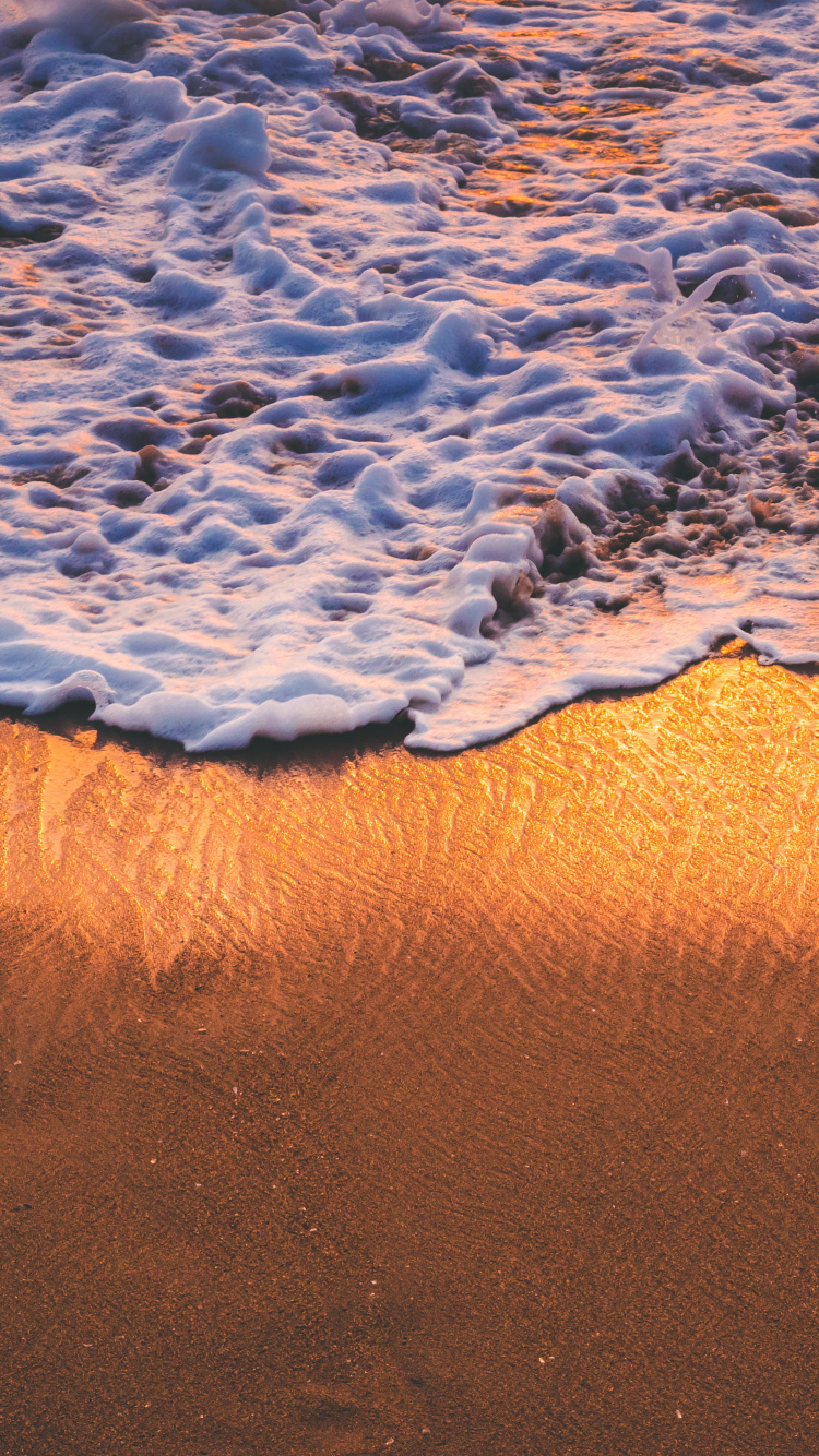 Beach, Sea, Shore, Sand, Wave. Wallpaper in 750x1334 Resolution